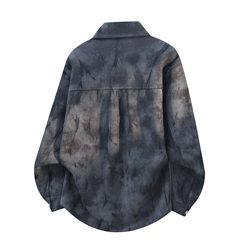 Übergroßes Hemd mit Kragen und Brusttasche, im Burnout-Look