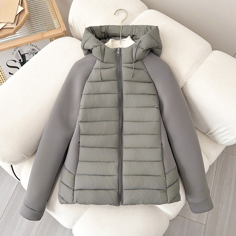 Gesteppte Damen Jacke mit Kapuze und langen Ärmeln