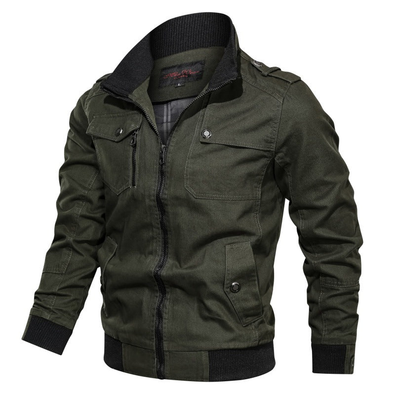 Herenbomberjacke met opstaande kraag, rits en meerdere zakken