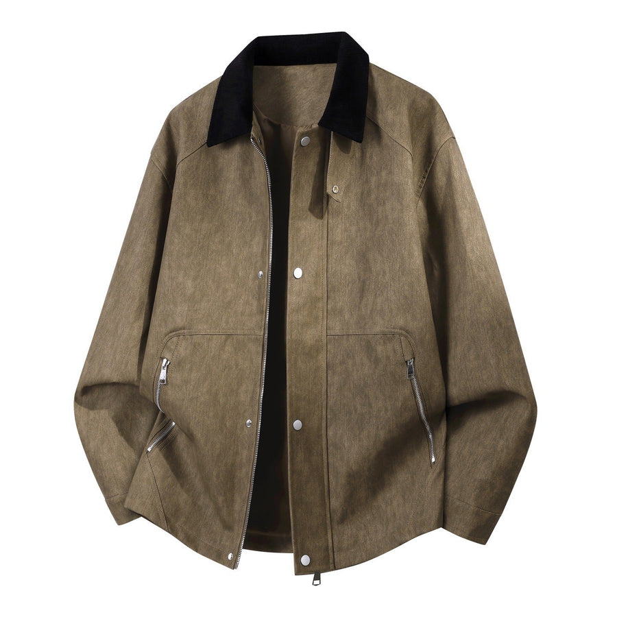 Uniseks workerjacke met ritssluiting, kraag en zakken