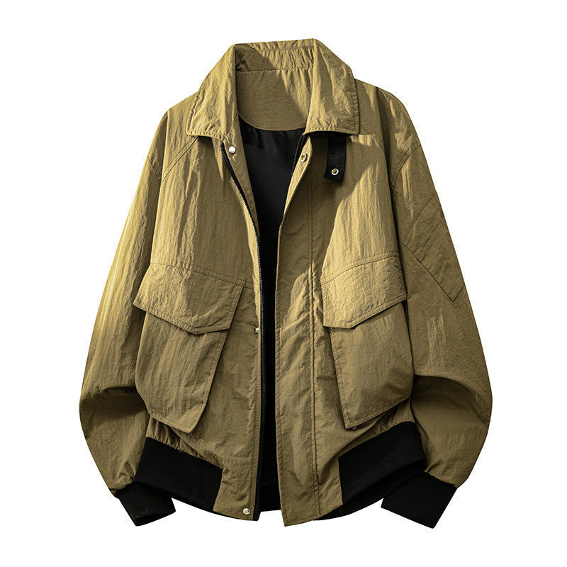 Übergangsjacke mit Kentkragen und großen Pattentaschen
