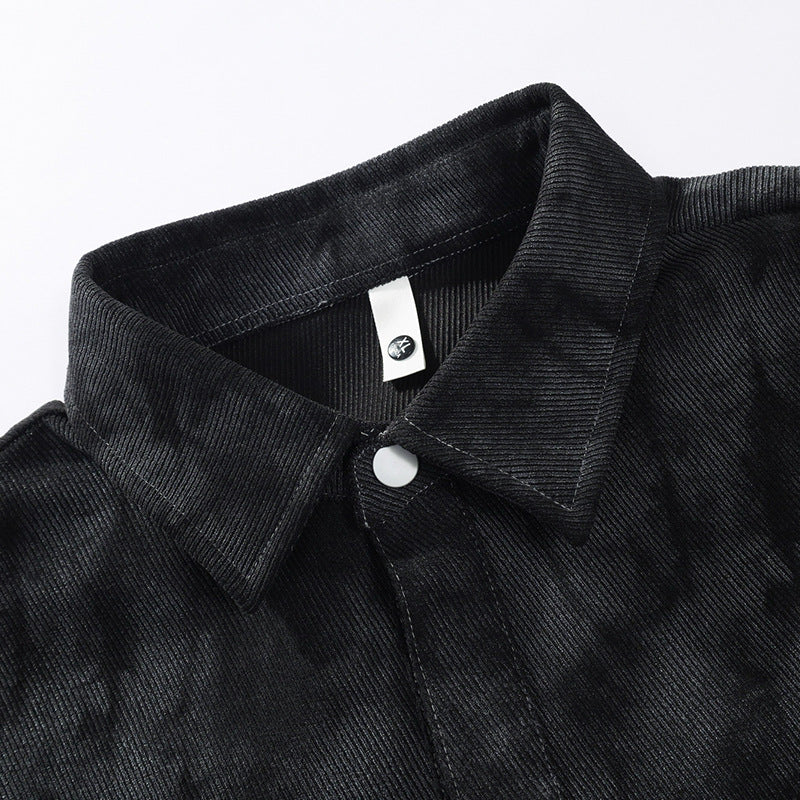 Unisex overshirt in batiklook met knopen en borstzakken