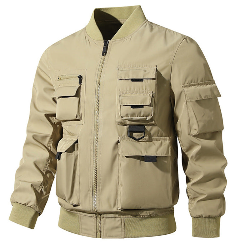 Herren Bomberjacke mit zahlreichen Utility-Taschen und Reißverschluss