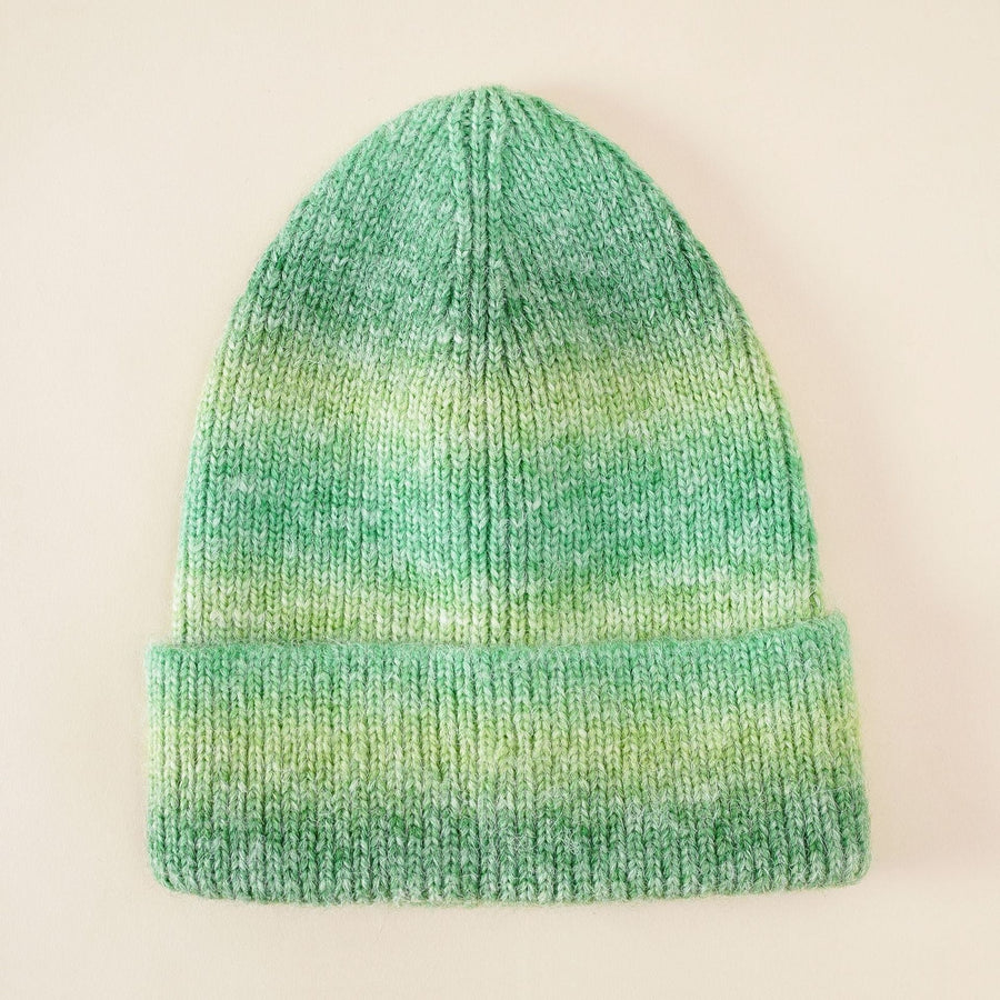 Mütze Strickmütze Beanie im Ombré-Farbverlauf mit Umschlag