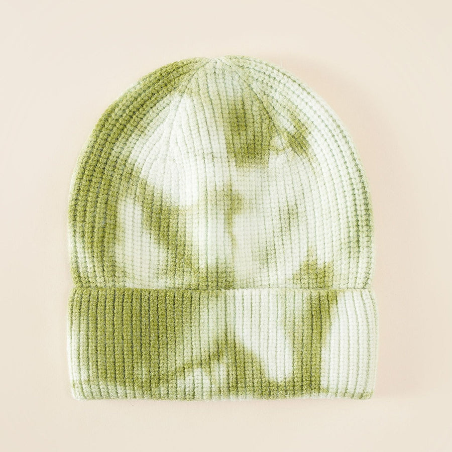 Unisex Beanie Mütze im Tie-Dye Rippstrick-Design