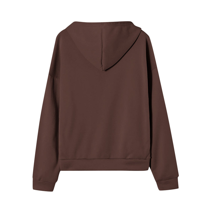Unisex hoodie met ritssluiting, effen, losse pasvorm