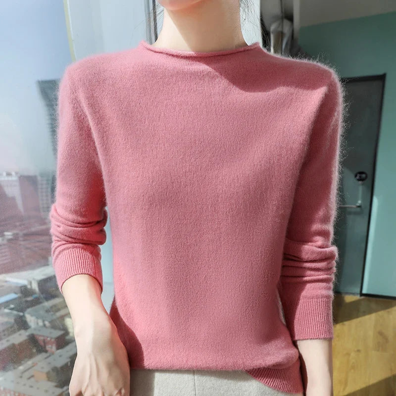Damen Pullover Rundhals Langarm Weiches Material