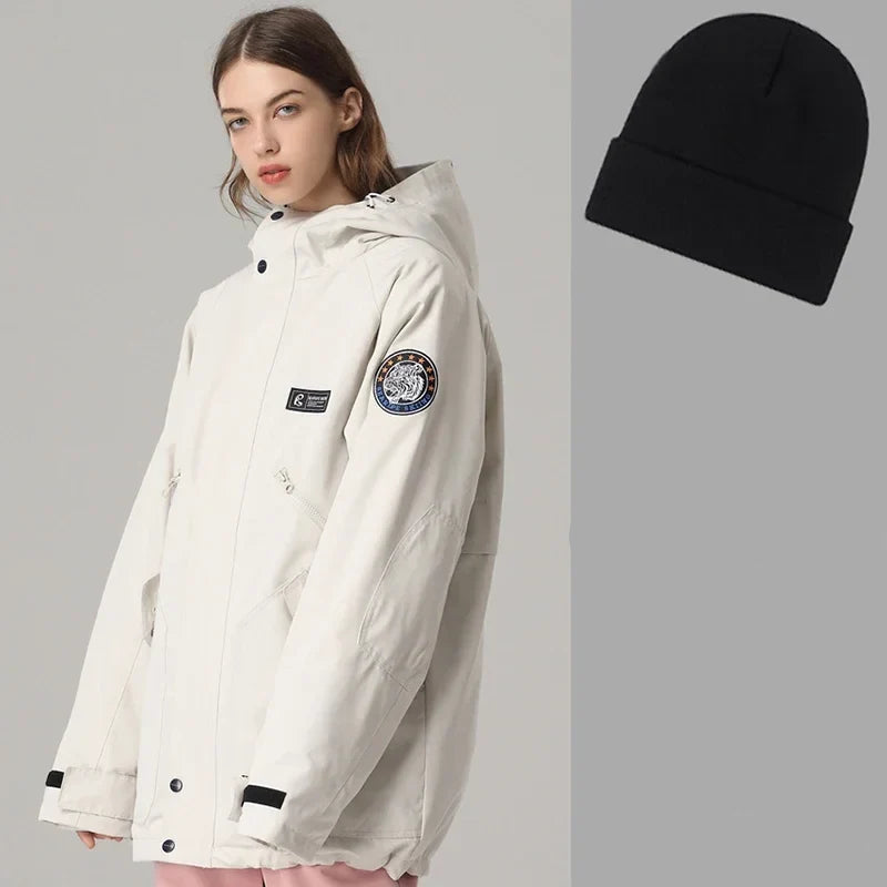 Unisex winterskijas met capuchon en ritssluiting - winddichte snowboardjas
