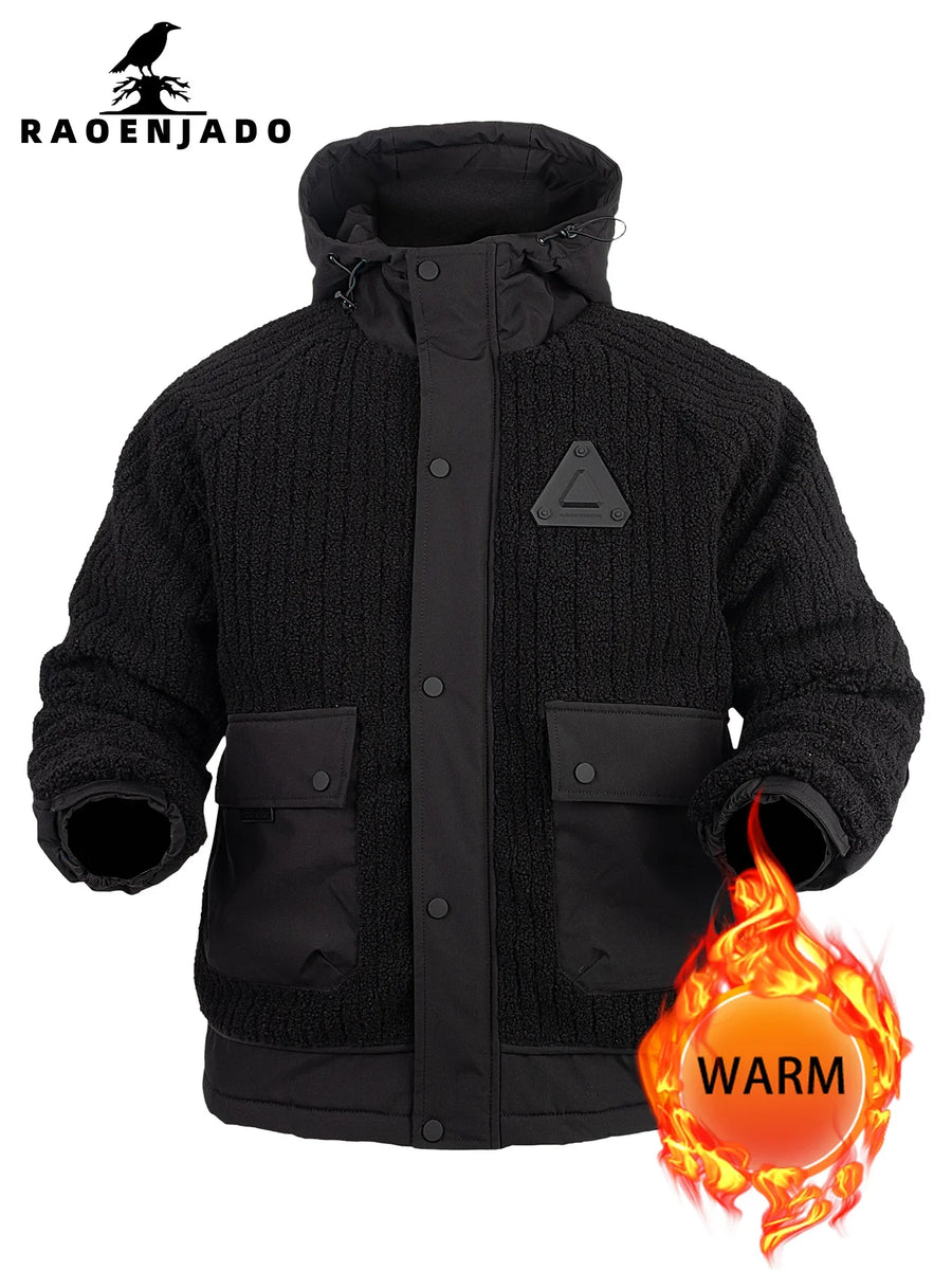 Unisex Kapuzenjacke Teddyfleece Warm Taschendetails