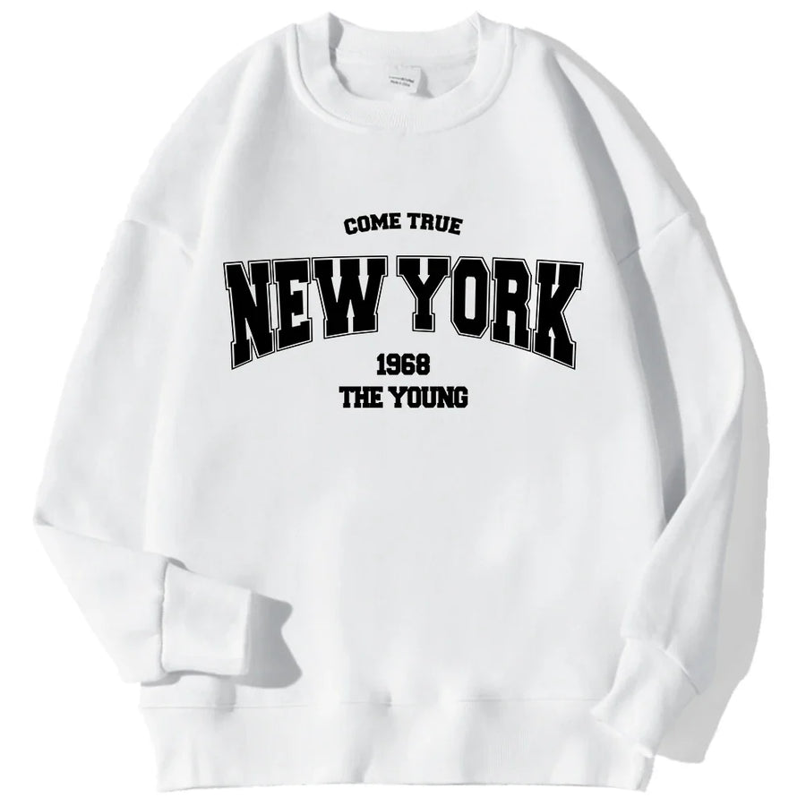 Unisex sweatshirt met lange mouwen, ronde hals en logo-opdruk, casual top