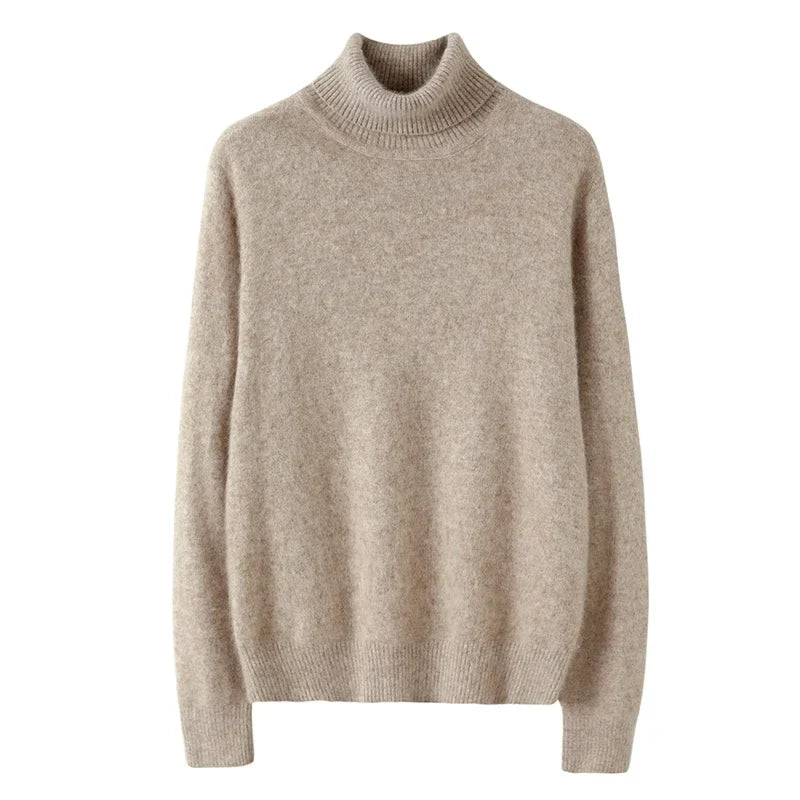 Damen Rollkragenpullover Langarm Strickpullover Weiches Material