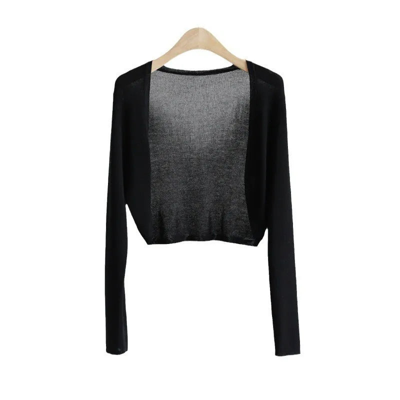 Damen Kurzarm Bolero Cardigan Strickjacke Leicht Sommerlich