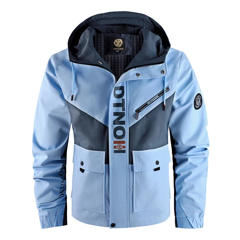 Herren Jacke mit Kapuze & Reißverschluss, mehrfarbig