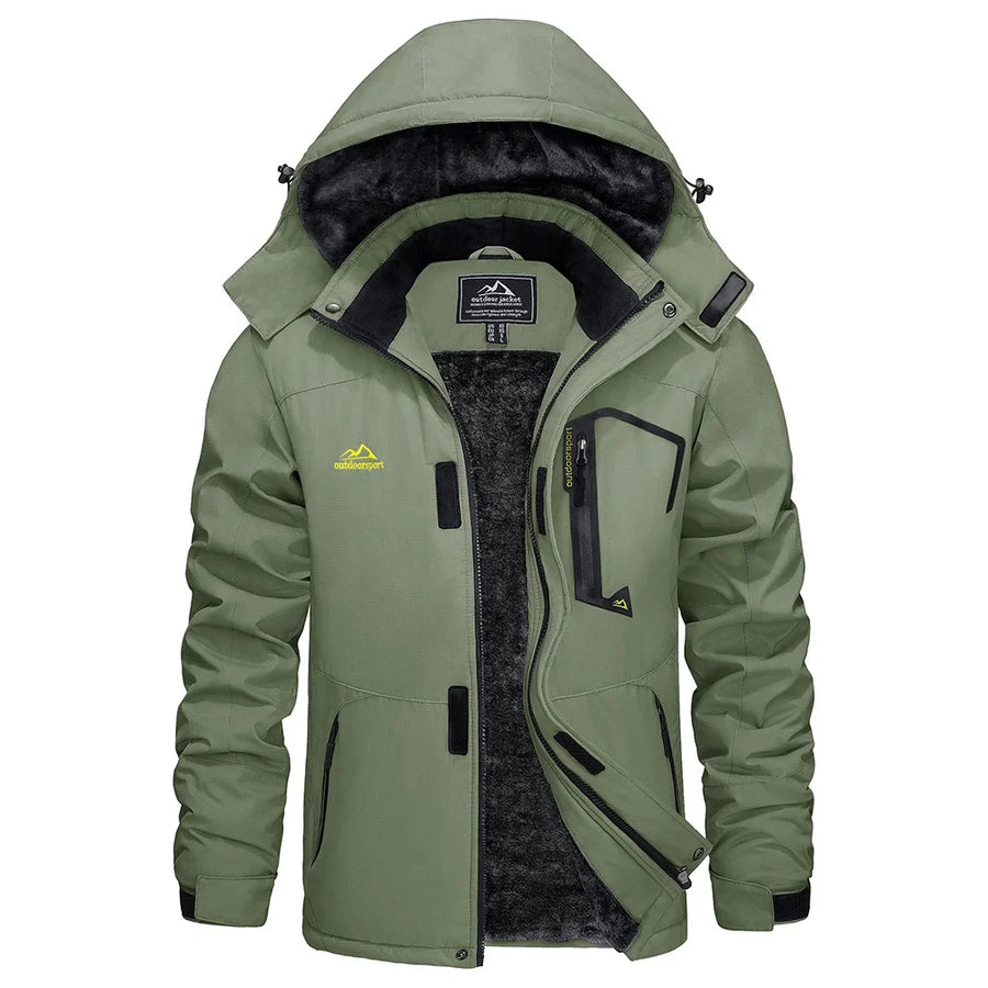 Herren Winterjacke mit Kapuze, gefüttert, atmungsaktiv, outdoor