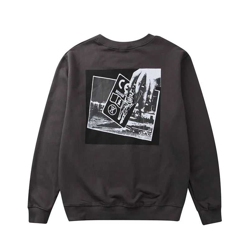 Uniseks sweatshirt met ronde hals en motiefprint