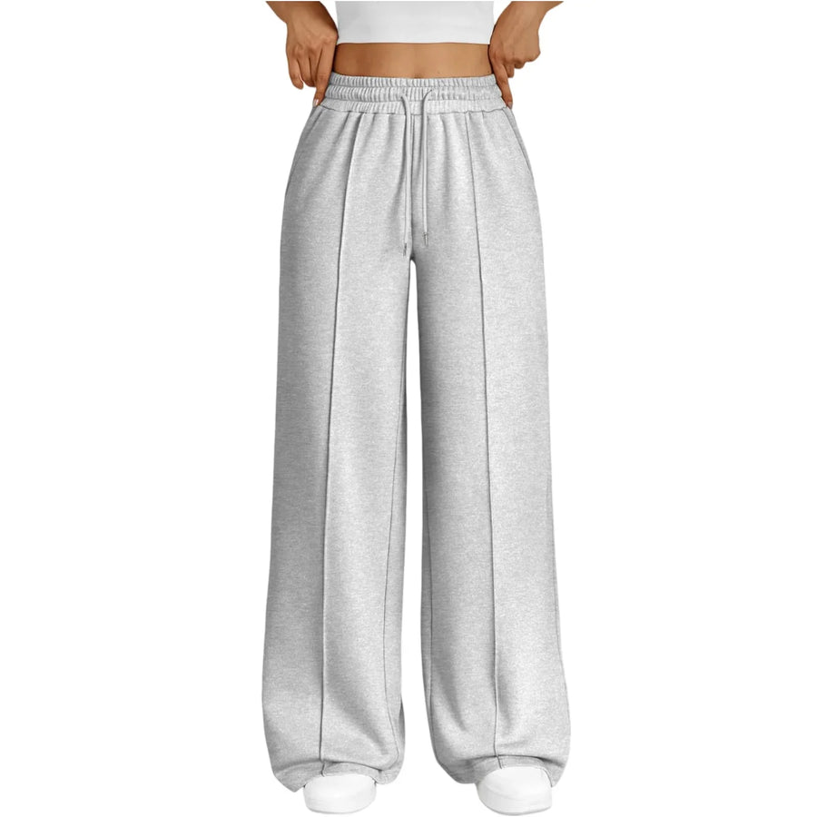 Loungewearbroek voor dames met wijde pijpen en trekkoord - verschillende kleuren