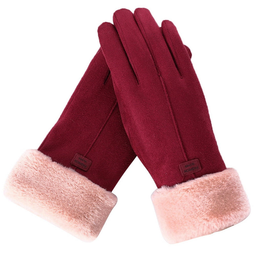 Unisex Winterhandschuhe mit Fleecefutter und Kunstfellbündchen