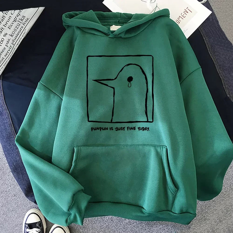 Hoodie met eendenprint en kangoeroezak - verschillende kleuren