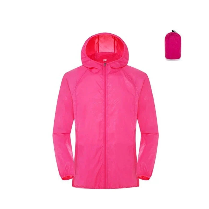 Lichtgewicht opvouwbaar sportief unisex windjack met capuchon en rits