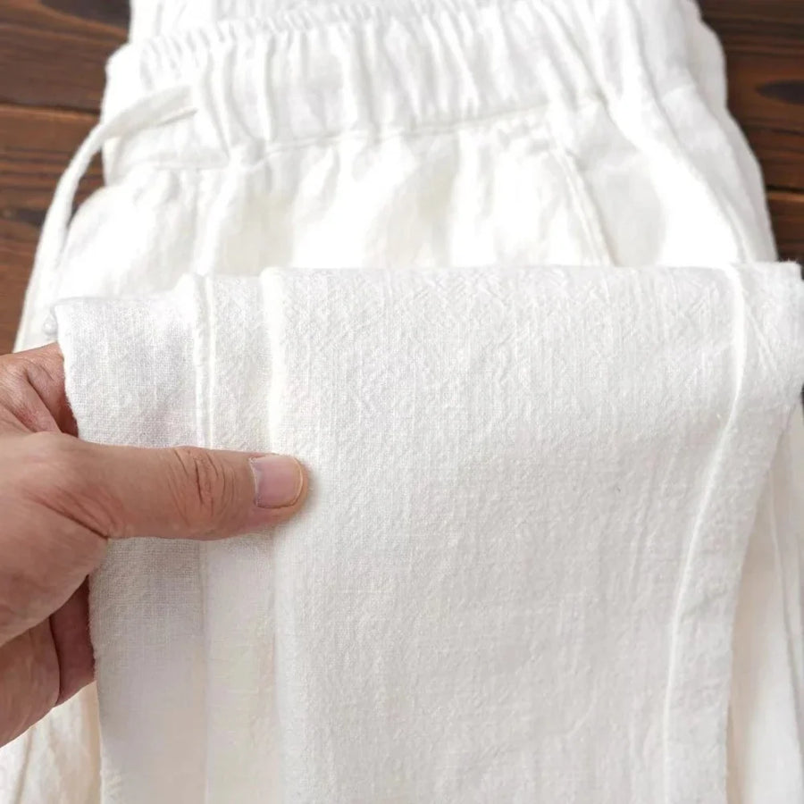 Unisex Leichte Hose mit Gummibund in Weiß