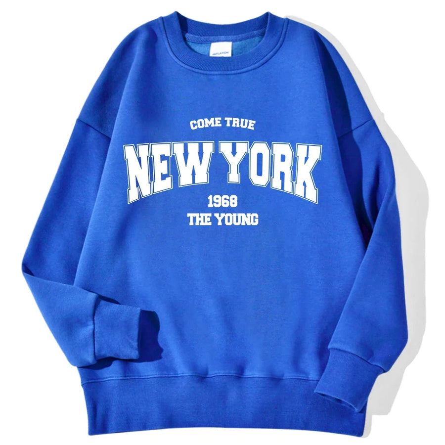 Unisex sweatshirt met lange mouwen, ronde hals en logo-opdruk, casual top