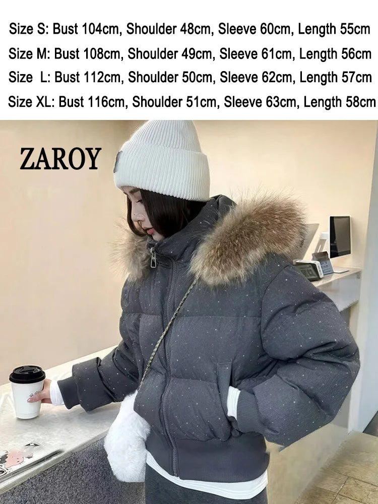Damen Steppjacke mit Kapuze und Reißverschluss