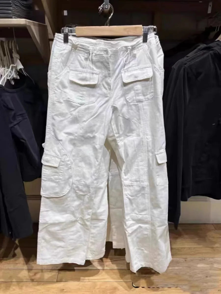 Loose Fit Cargo Hose für Damen mit geradem Bein und Pattentaschen