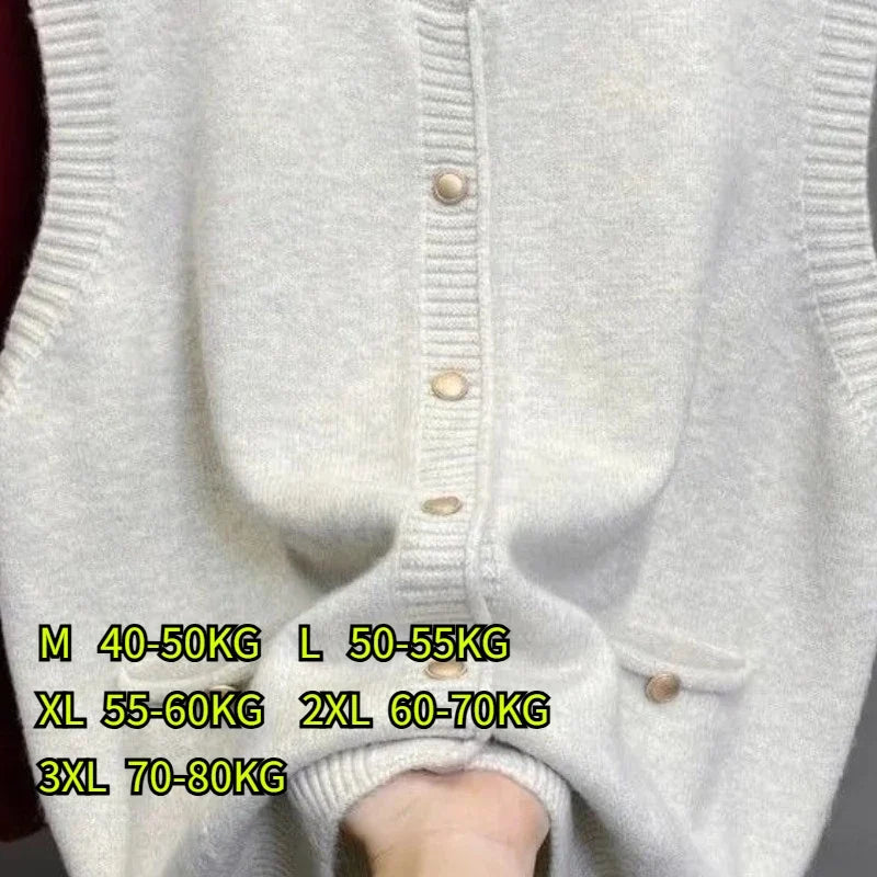 Damen Strickweste Ärmellos mit Knöpfen Rot