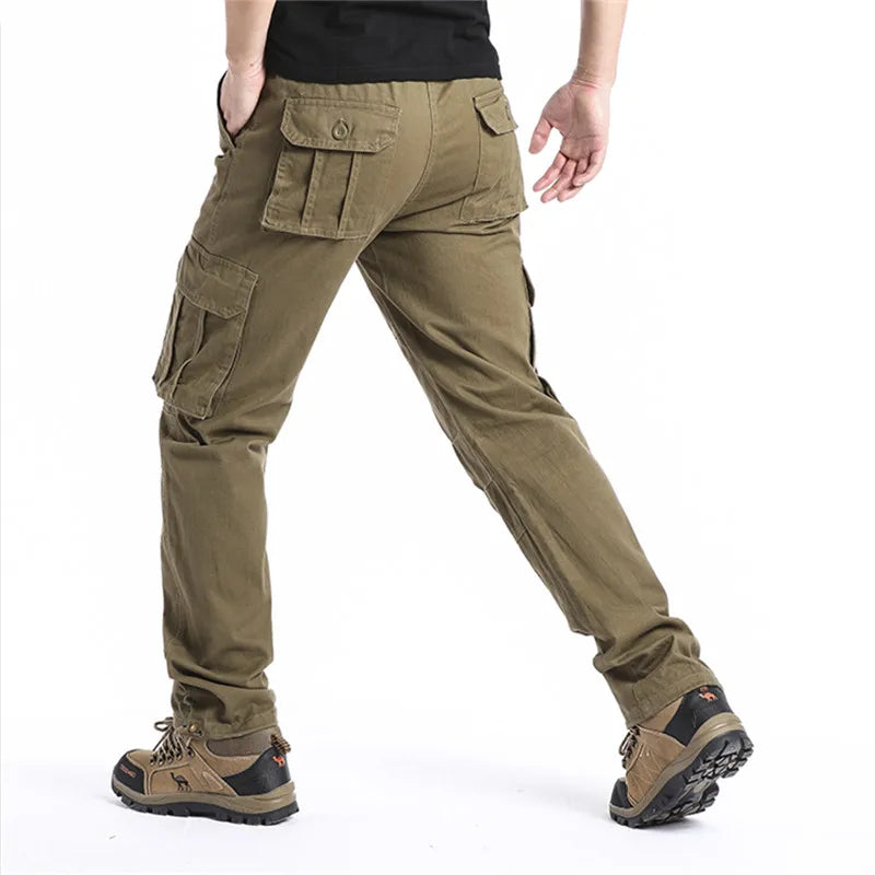 Heren cargobroek met zijzakken, regular fit vrijetijdsbroek