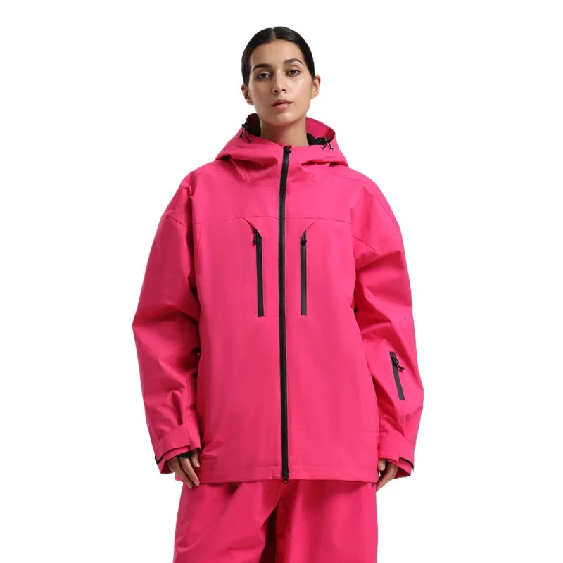 Winter Skijacke Snowboardjacke mit Kapuze und Reißverschlüssen Herren