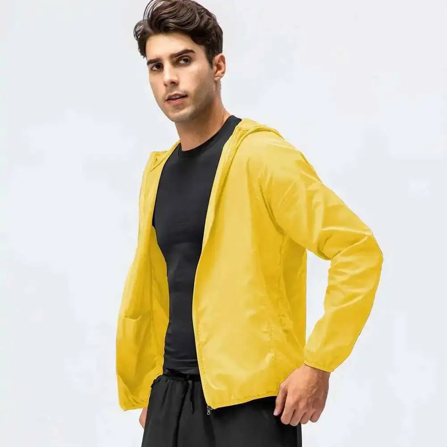 Unisex Leichte Kapuzenjacke Windbreaker mit Reißverschluss