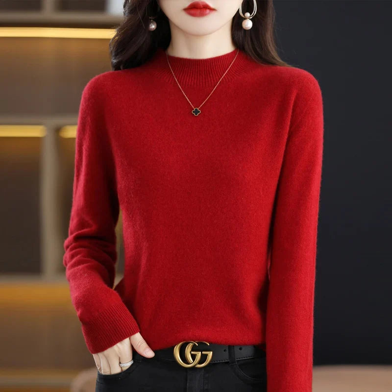 Damen Pullover mit Stehkragen Langarm