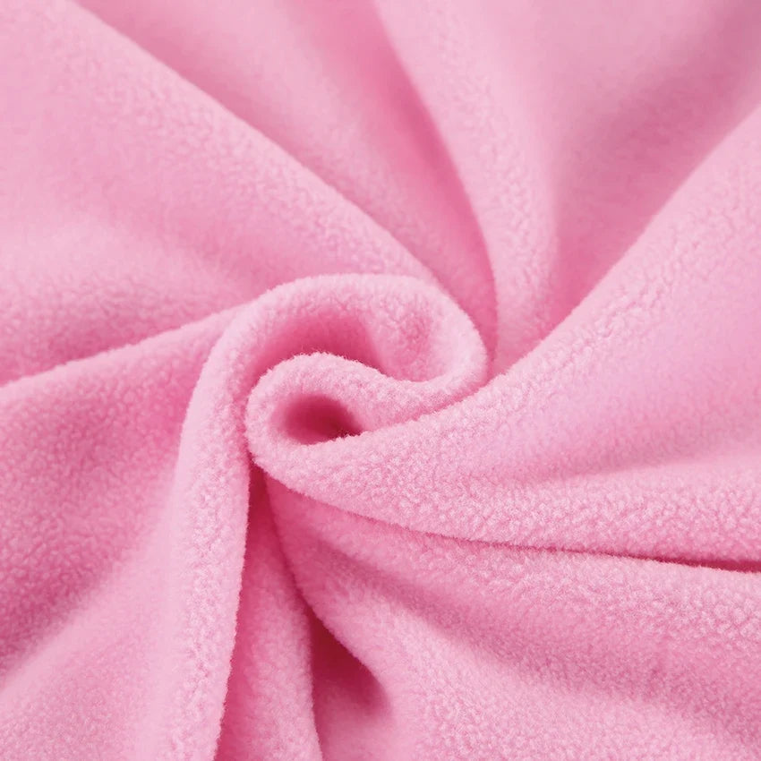 Roze fleece trui voor dames met opstaande kraag en ritssluiting