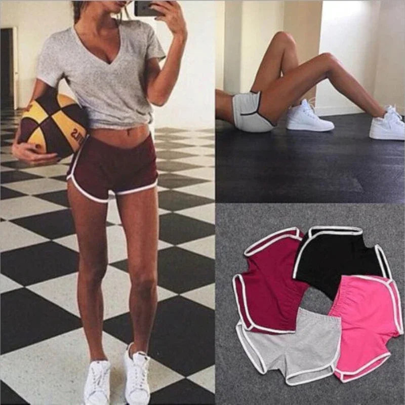 Sportshorts voor dames met witte zoom
