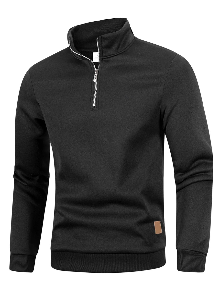 Half-ziptrui voor heren met opstaande kraag, sweatshirt