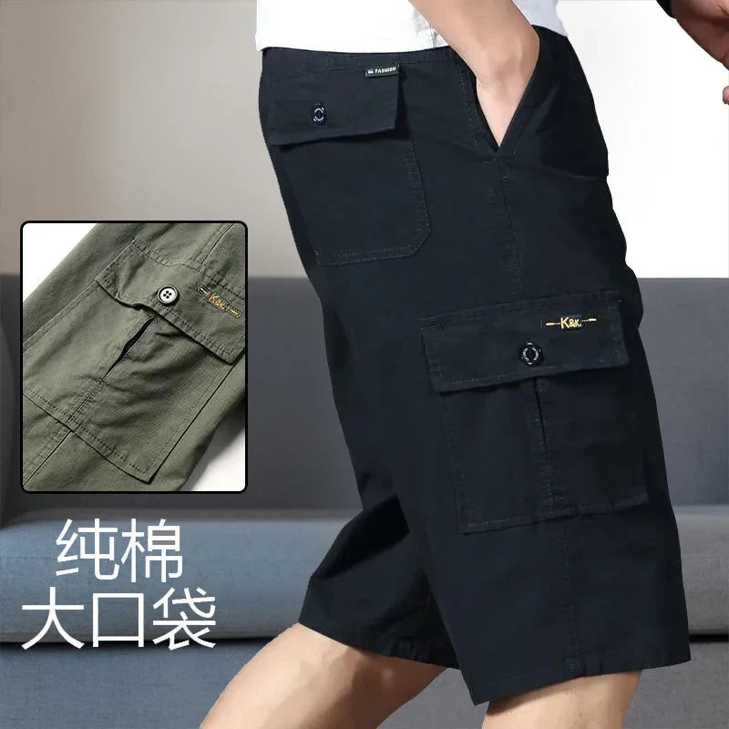 Herren Caprihose Cargo Shorts Freizeithose mit Taschen
