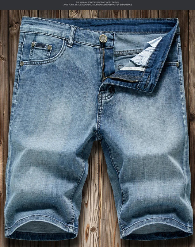 Jeansshorts voor heren in casual look met lichte wassing