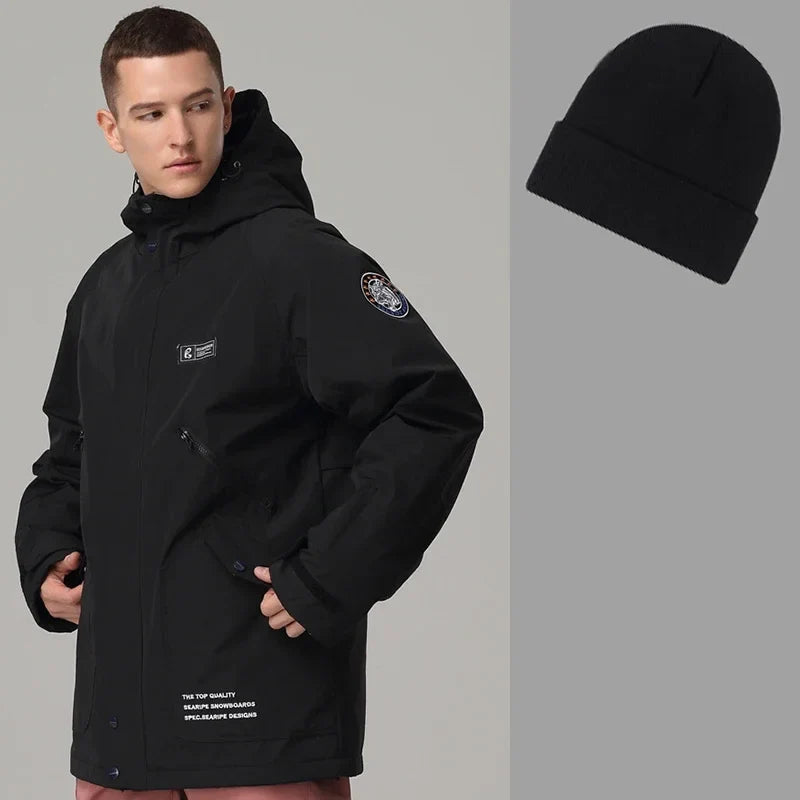 Unisex winterskijas met capuchon en ritssluiting - winddichte snowboardjas