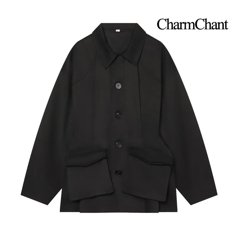 Damen Übergangsjacke mit Kentkragen und großen Pattentaschen