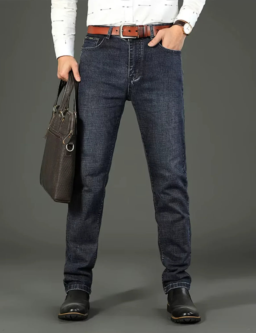 Herren Jeans Hose Regular Fit Blau Schwarz Gefüttert Ungefüttert