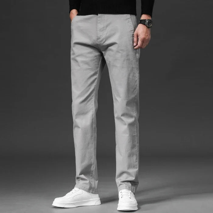 Herren Freizeithose Chino Hose Beige Schlicht Baumwollmischung