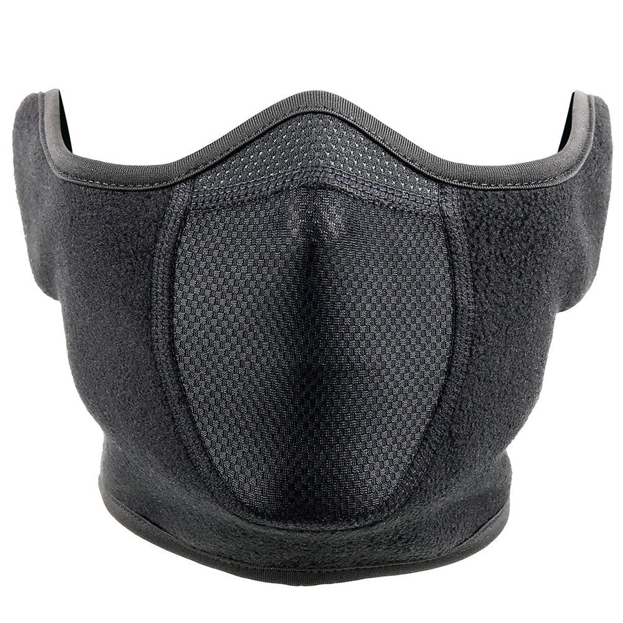 Wintergezichtsmasker zwart grijs, bescherming tegen de kou, warme nekwarmersjaal, skimasker met klittenbandsluiting