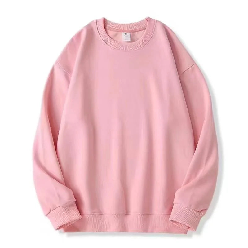 Uniseks basic sweatshirt met ronde hals en lange mouwen, eenvoudig