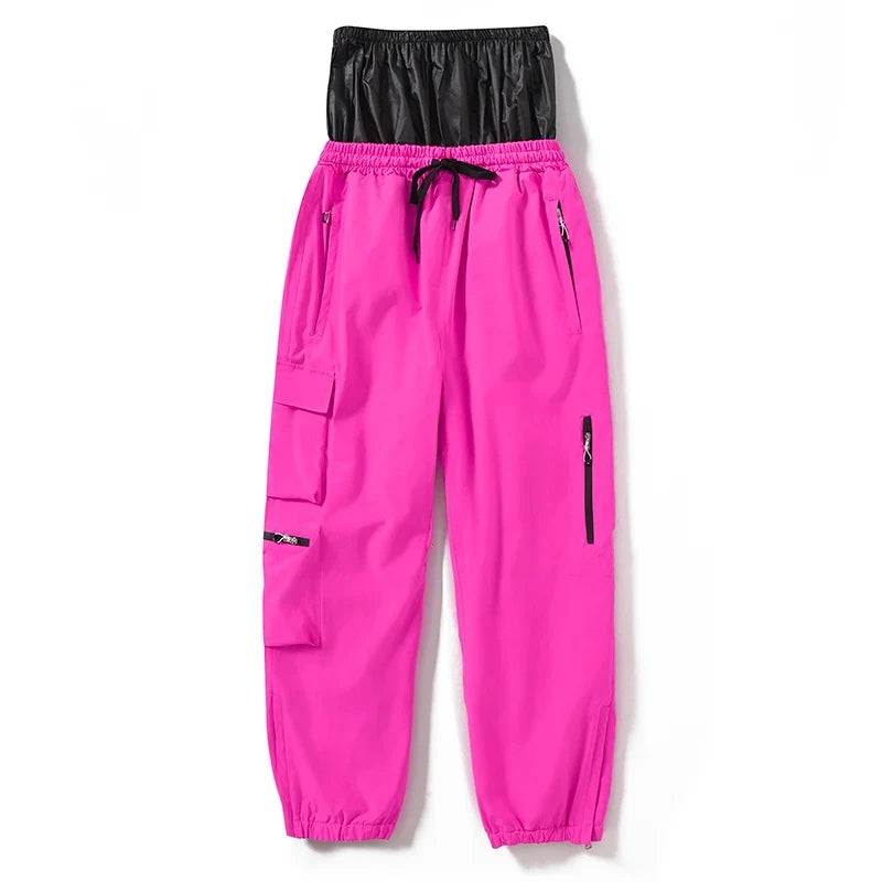 Unisex Cargohose mit elastischem Bund – Schwarz, Pink, Grün, Weiß