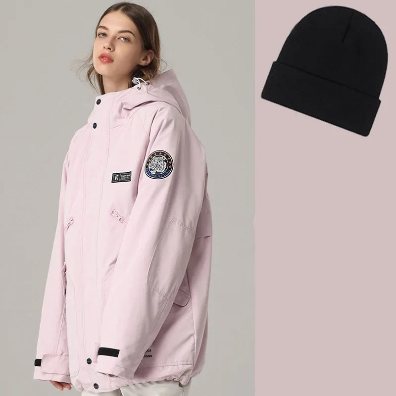 Unisex winterskijas met capuchon en ritssluiting - winddichte snowboardjas