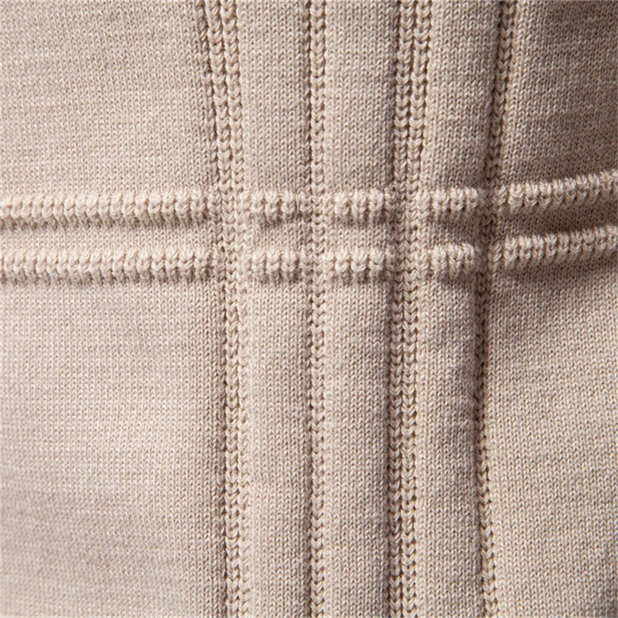 Heren trui met ronde hals en structuurpatroon, beige