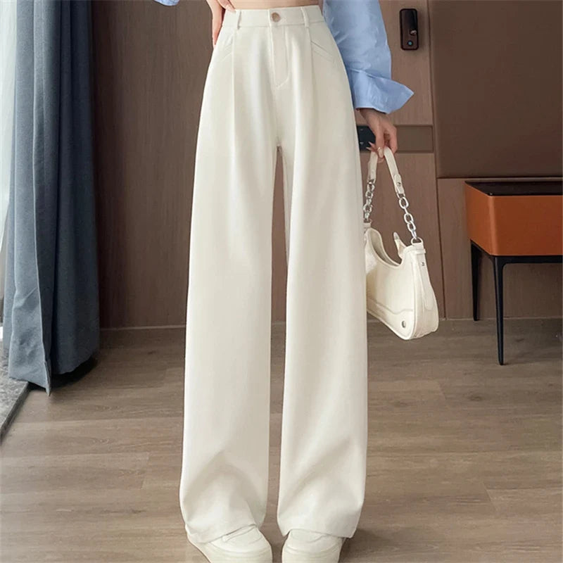 Damen Weite Hose High Waist Palazzo Business Hose