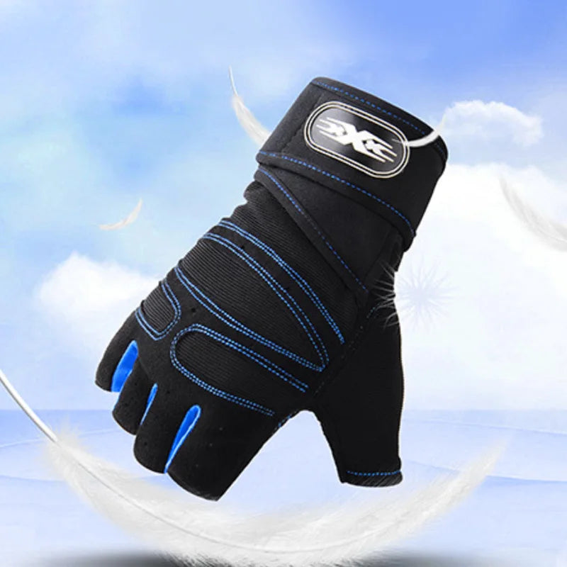 Unisex Fitnesshandschuhe Schwarz Kurzfinger Gewichtheben Training rutschfest mit Handgelenkstütze