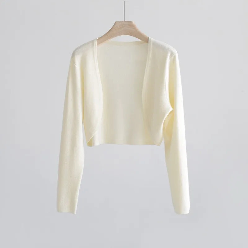 Damen Kurzarm Bolero Cardigan Strickjacke Leicht Sommerlich