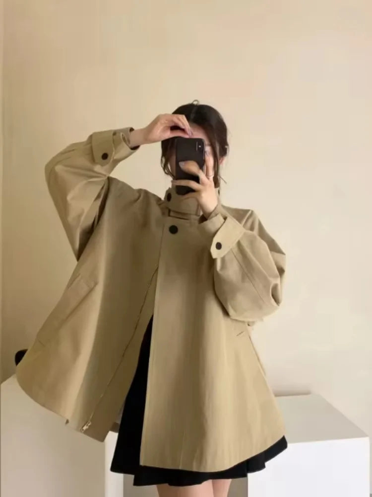 Damen Übergangsjacke mit Kapuze und Stehkragen